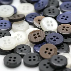 DOTOLLE 9/10/11mm Round Grid Man Shirt Resin Buttons For Clothing Polo Cuff Collar Handmade Decorations Sewing Accessories