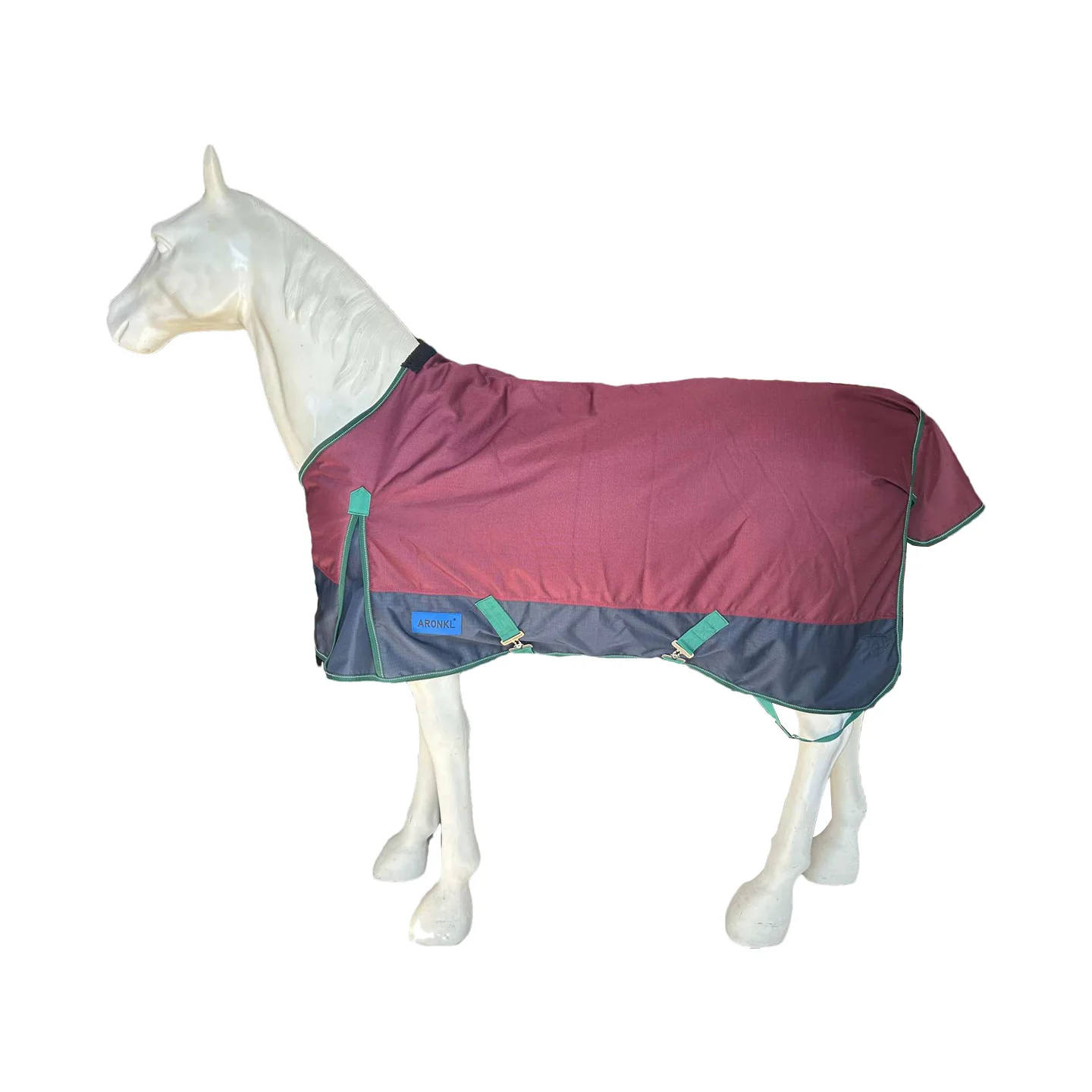 waterproof-horse-blanket-70-inch-winter-turnout-rug-polyester-fleece-lined-heavy-warm-equestrian-sheet-burgundy