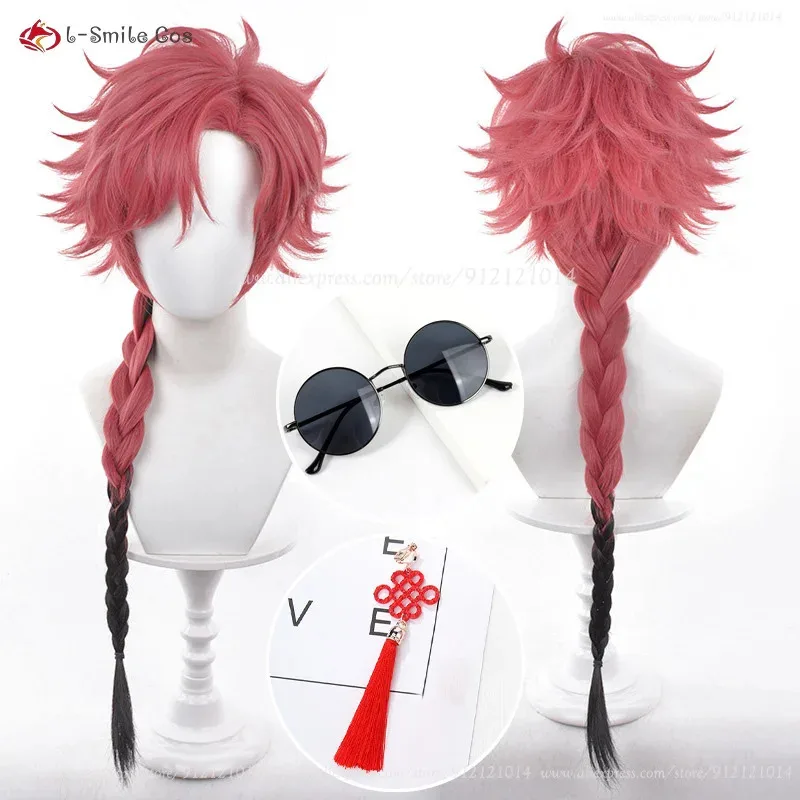 

Парик для косплея Vein, 80 см, красный, черный, градиентный твист, парик для косплея, аниме, парики для косплея, термостойкие синтетические волосы, Хэллоуин + шапочка для парика