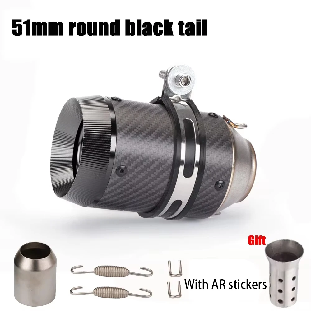 51mm/60mm universal motorcycle GP exhaust pipe CNC carbon fiber muffler for Kawasaki Z900 FZ6 RC390 S1000XR image 3