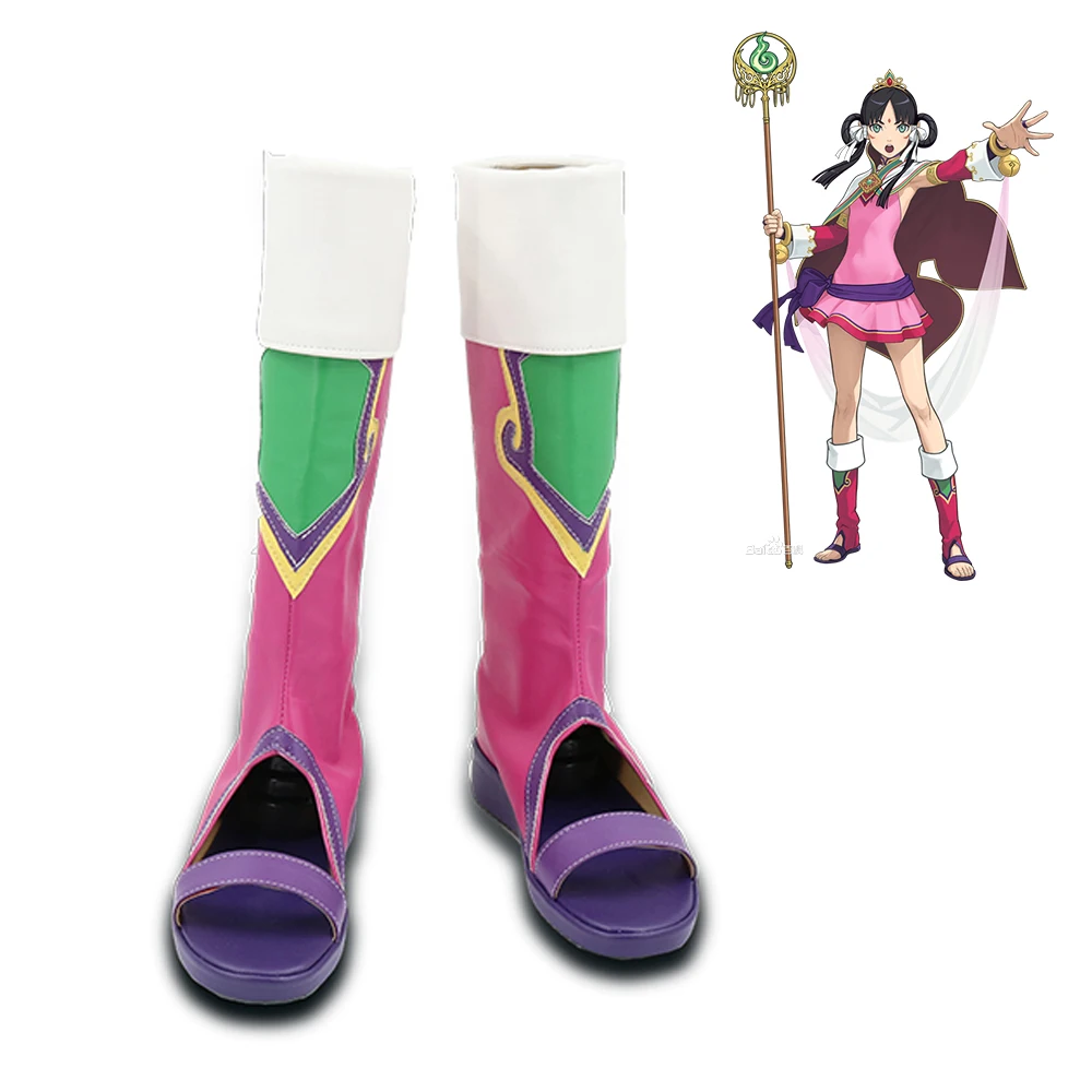 P Wright Ace Attorney Spirit of Justice Rayfa Padma Khura'in Shoes Cosplay Women Boots