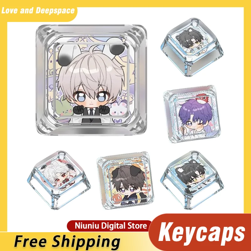 

Love and Deepspace Keycaps Single Transparent 2D Custom PC Mechanical Keyboard Cute Compatible Xavier Raphael Zayne Sylus Caleb