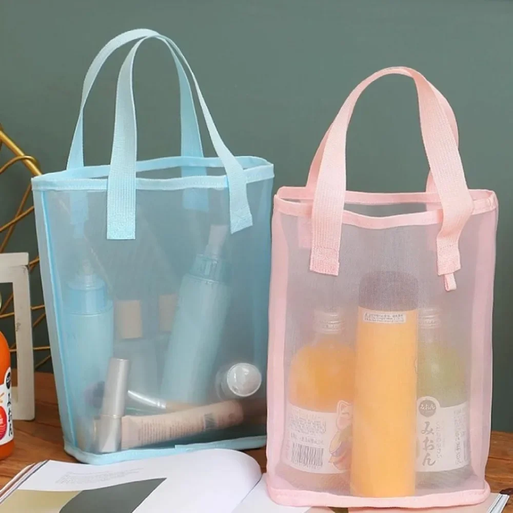 

New Breathable Handbag Portable Flower Printed Bath Bag Large Capacity Shopping Tote Beach