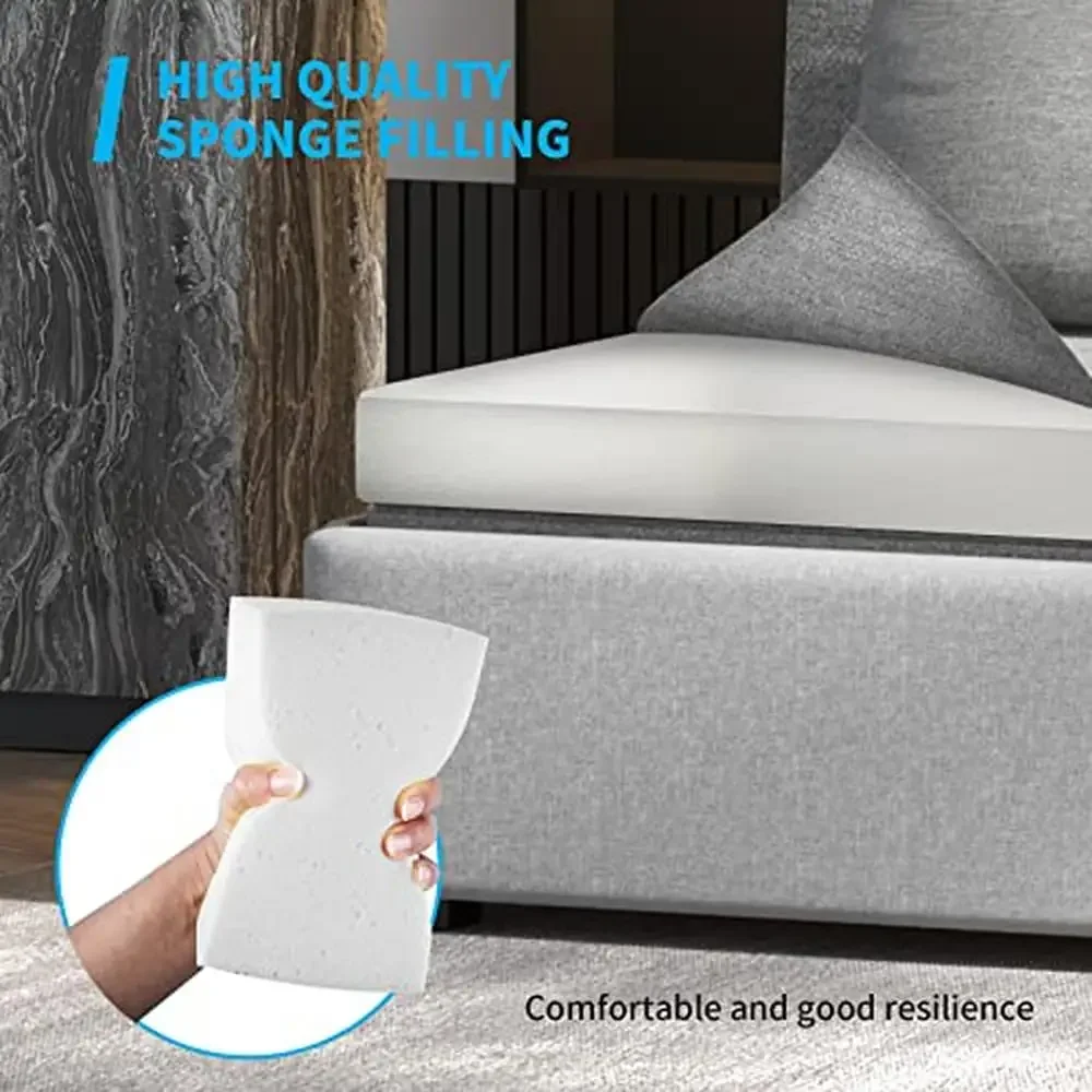 Colchón de espuma viscoelástica 2 en 1, sofá cama extraíble Convertible, tela de lino agradable para la piel, estable