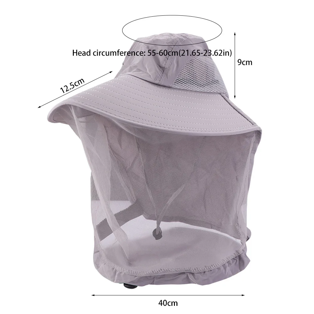 Atmungsaktiver, faltbarer Bienen- und Mücken-Hut mit breiter Krempe, UPF50+ Sonnenschutz, Netzüberzug, Outdoor-Freizeit-Sonnenschutzhut, Unisex – Detail 7