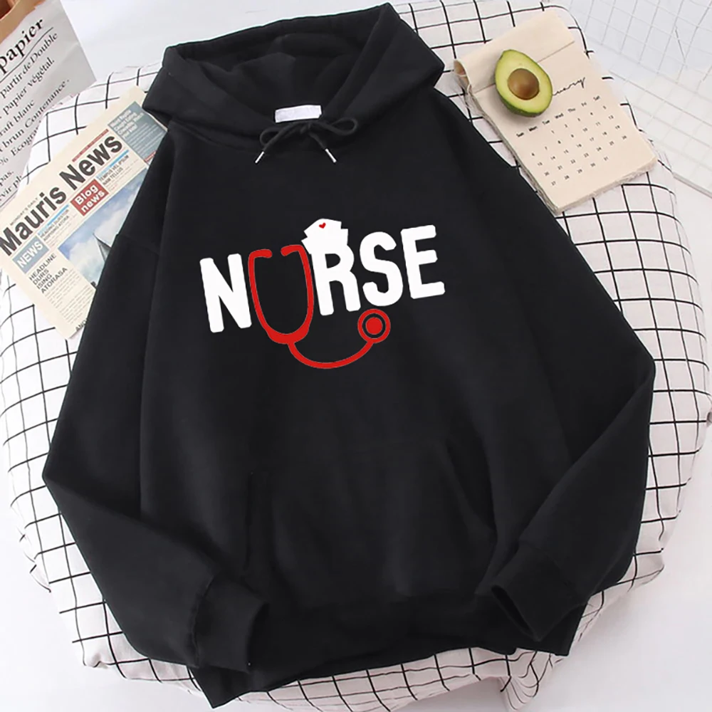 Nurse Stethoscope Printed Long Sleeve Pullover Hoodies For Women And Men Couple Casual Sweatshirts Autumn Winter Plus Size tops