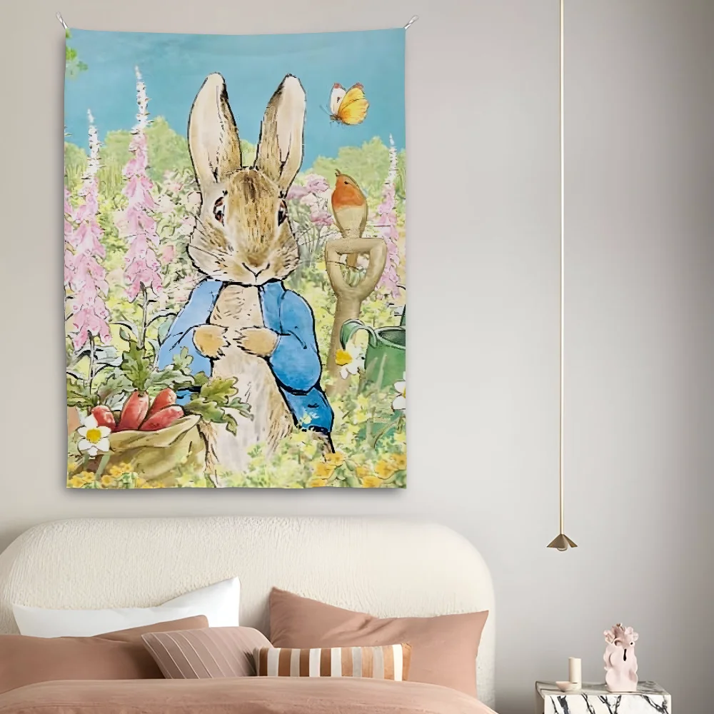 Child Hand Drawn P-PeTerS Rabbit Tapestry Perfect For Home&Living Bedroom Decor Wall Art Backdrop Banner