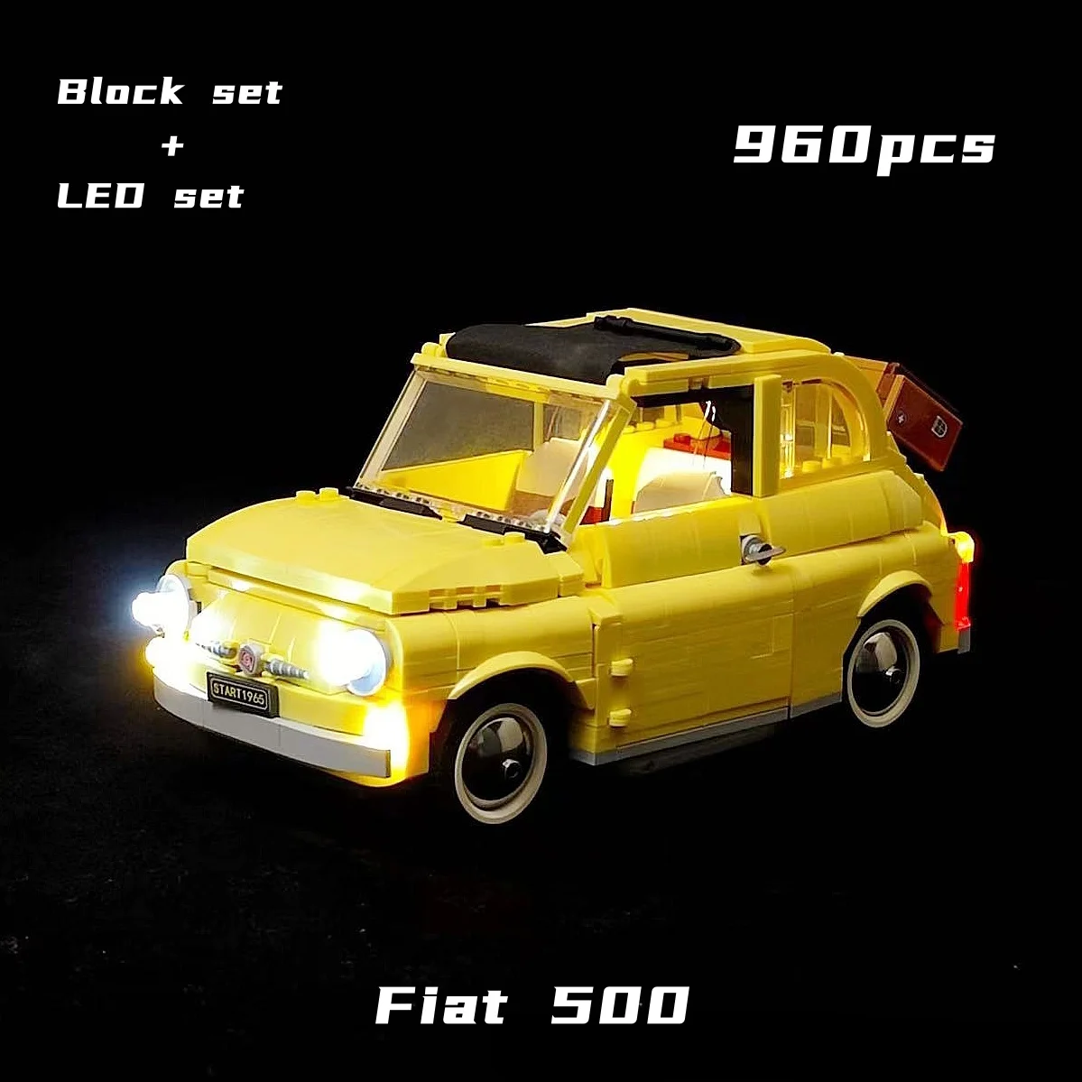 IN STOCK NEW 960PCS Camper Car Fiated 500 Model Moc Compatible 10271 Building Blocks Bricks Toys Kid Birthday Christmas Gifts