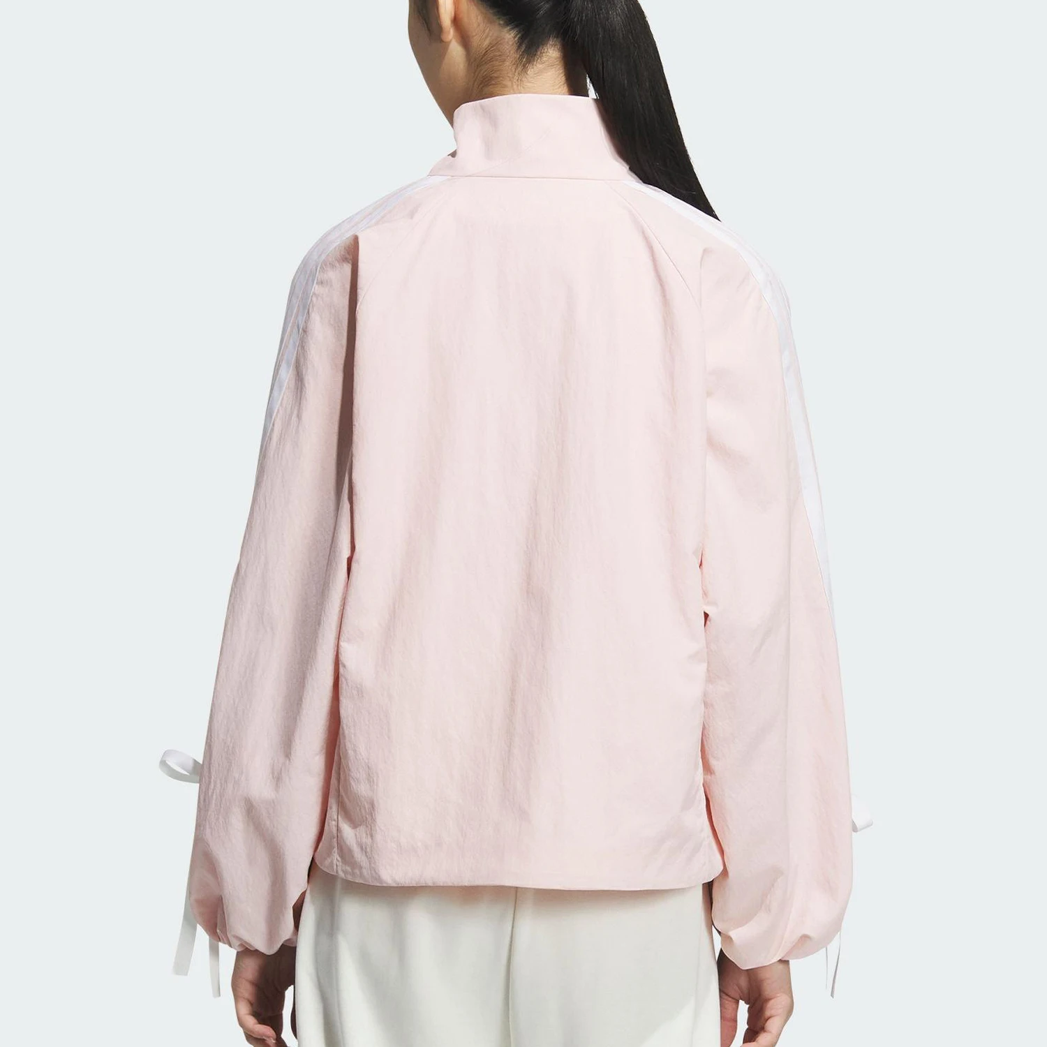 Adidas genuina 2025 Nuova giacca da donna con colletto alla coreana con fiocco in tessuto KB0086