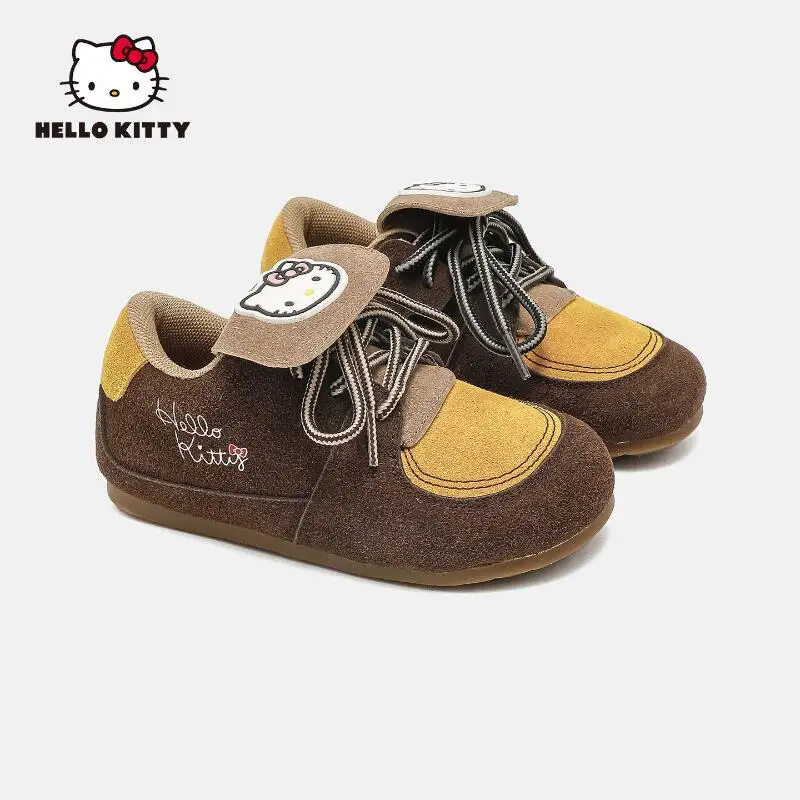 سانريو فتاة مرحبا كيتي موضة أحذية رياضية طالب الخريف والشتاء أنيمي الكرتون الطفل عدم الانزلاق مقاومة للاهتراء حذاء كاجوال جديد