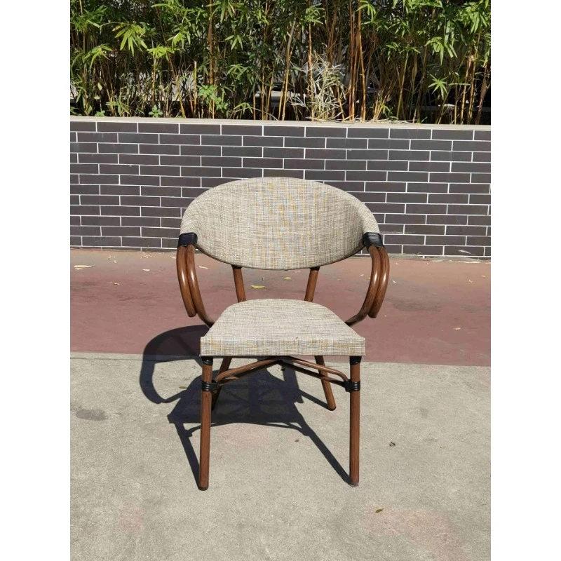 Outdoor rattan chair courtyard open-air restaurant French rattan chair cafe American leisure Internet celebrity backrest garden