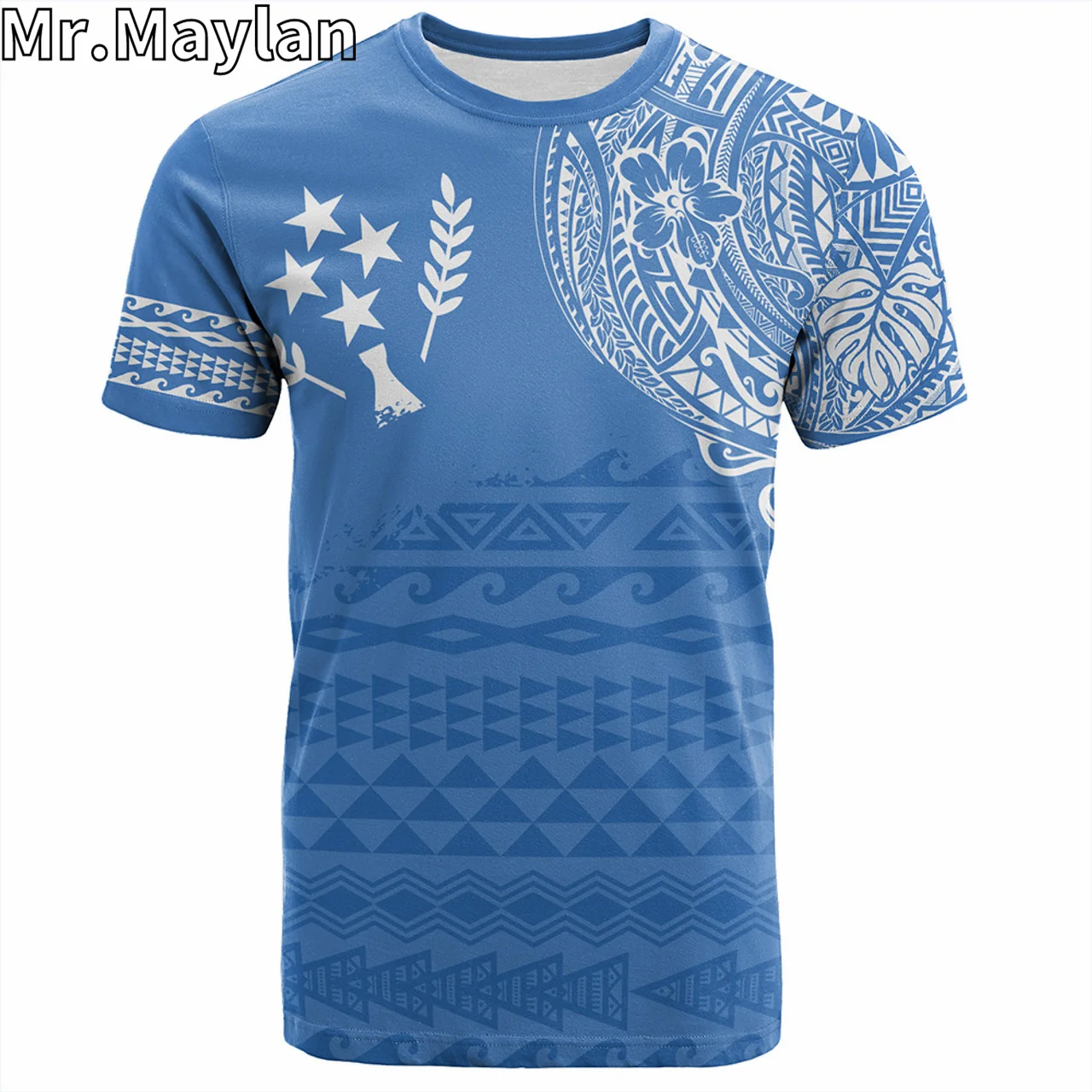 Niestandardowa koszulka 3D Kosrae Hawaii flaga polinezyjska z herb tatuaż Tribal t-shirt mężczyźni kobiety Streetwear koszulka Unisex topy