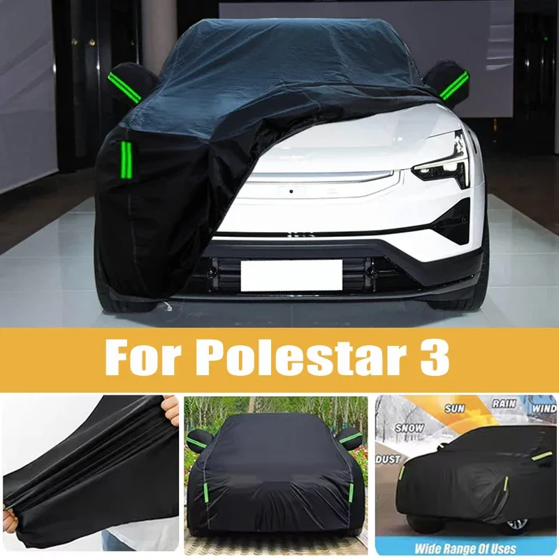 For Polestar 3 Full Car Cover Four Seasons Universal Outdoor Sun Anti UV Rain Snow Dust Protection Oxford Cloth Car Accessories