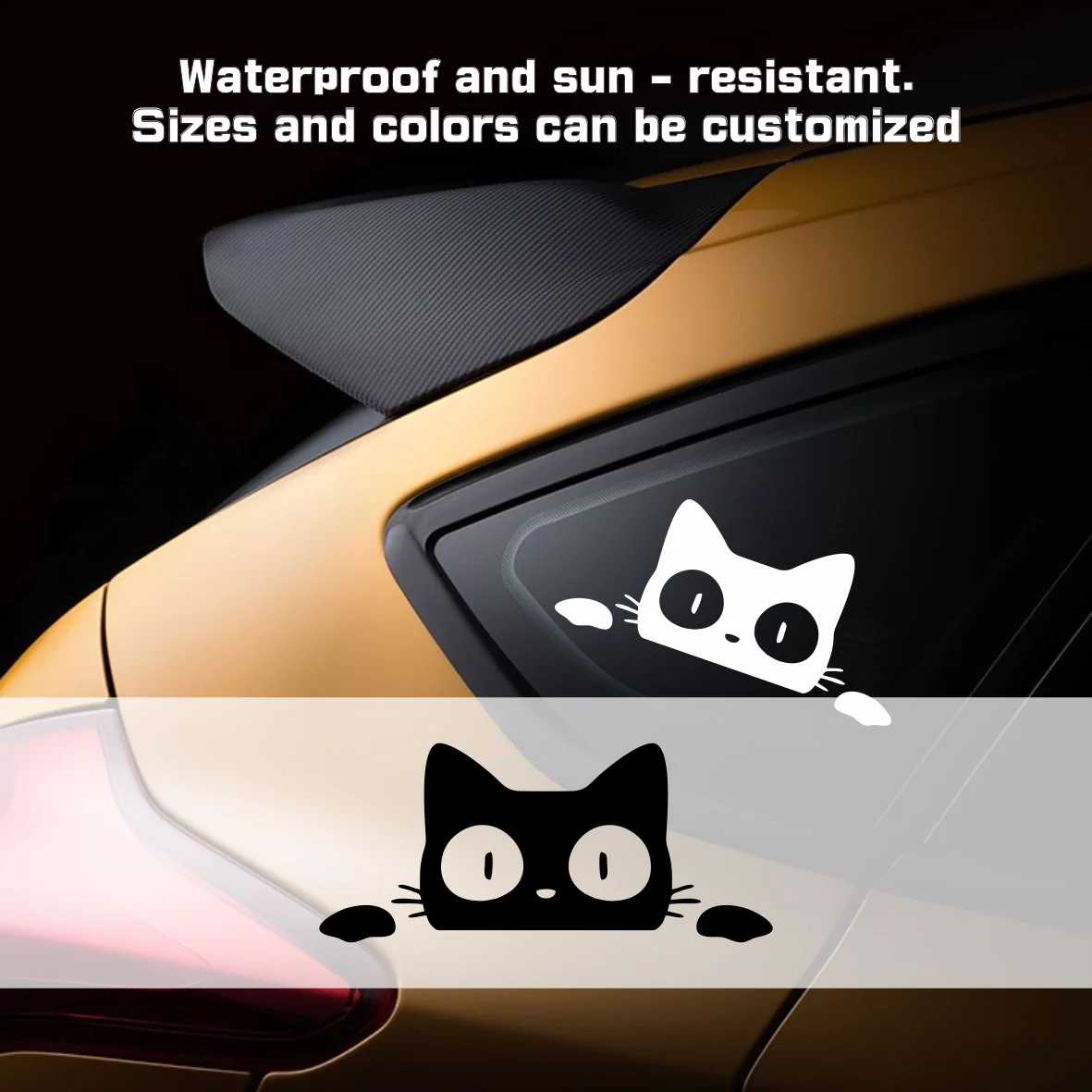 

2pcs Universal Surprise Cat Peeking Stickers | Black/White Funny Vinyl Decals | Car Decor