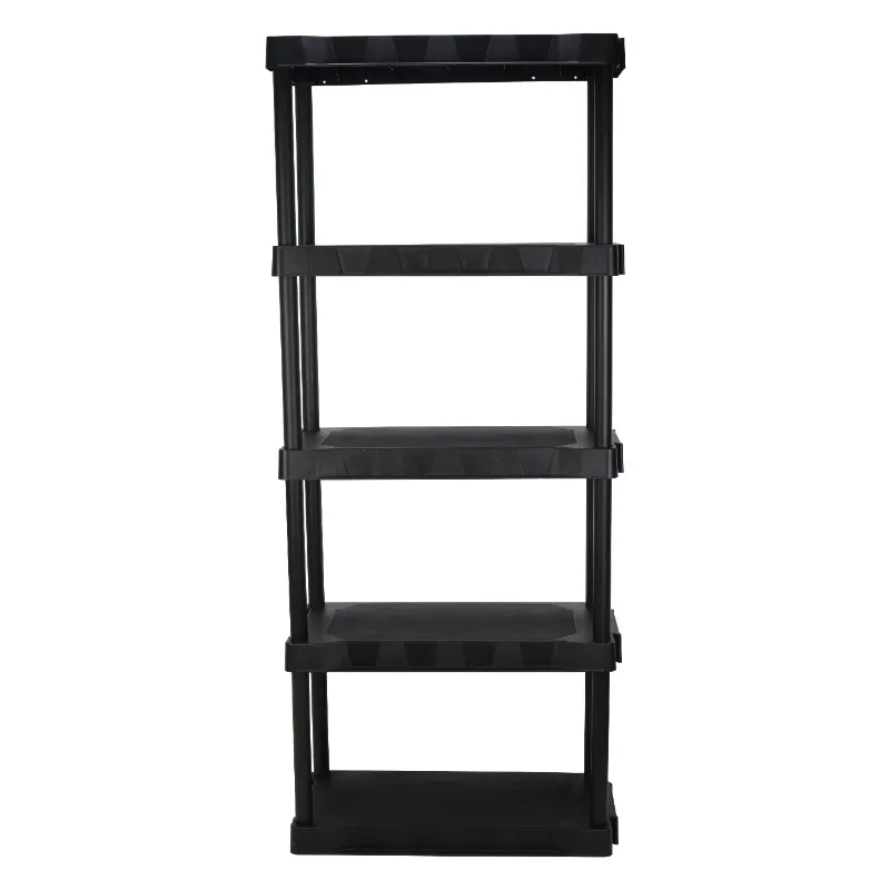 

13.88"D x 30"W x 73.9"H 5-Shelf Plastic Garage Shelves, Black