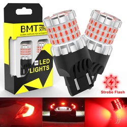 BMTxms 2PCS T20 W21/5W 7443 LED Bulb Strobe Flash Red Stop Light 1157 BAY15d P21/5W 1156 T25 3157 3156 P27/7W LED Car Brake Lamp