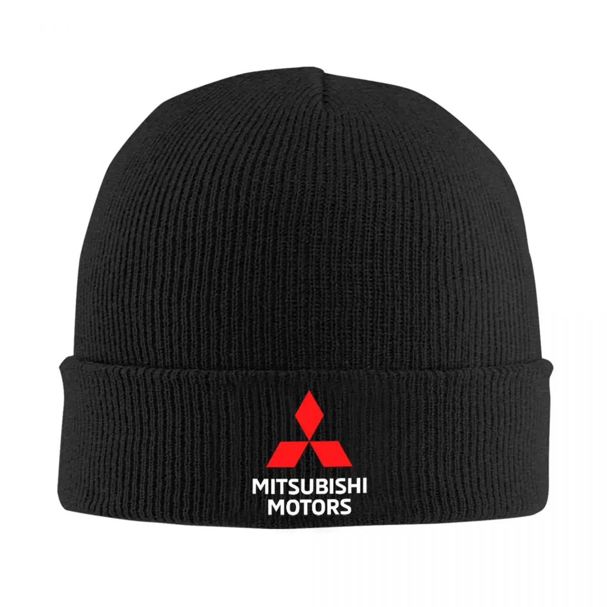 Mitsubishis Logo Bonnet Hats Knitted Hat Unisex Adult Cute Warm Beanie Hats Autumn Kpop Design Cap