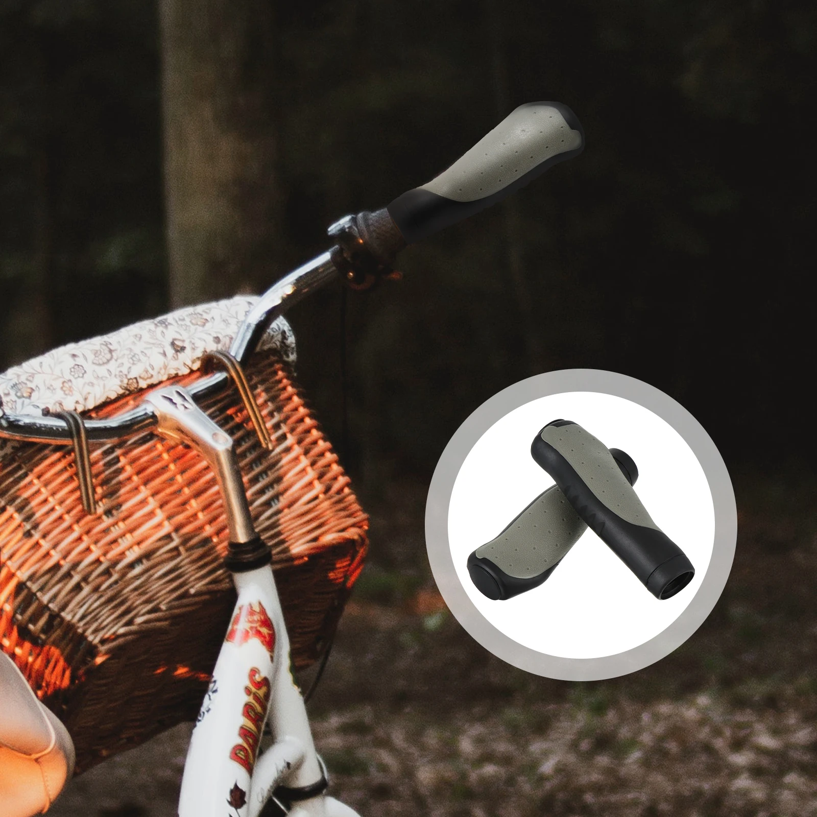 

2 pcs Scooter Bicycles Handlebar Grip Rubber ShockProof Ergonomic Design NonSlip Durability For Mountain Road Bike