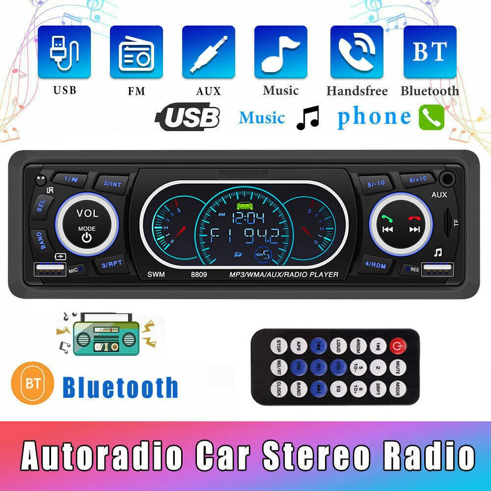 

Car Radio Audio 1din Bluetooth Multimedia Handsfree MP3 Player FM AM Audio 12V USB/SD/AUX Input Auto Stereo For Toyota Honda