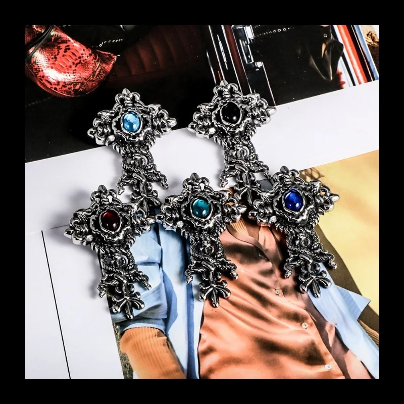 

Подвеска-ожерелье с двойным драконом в китайском стиле, четырехцветная ювелирная подвеска из титановой стали в стиле ретро SP503