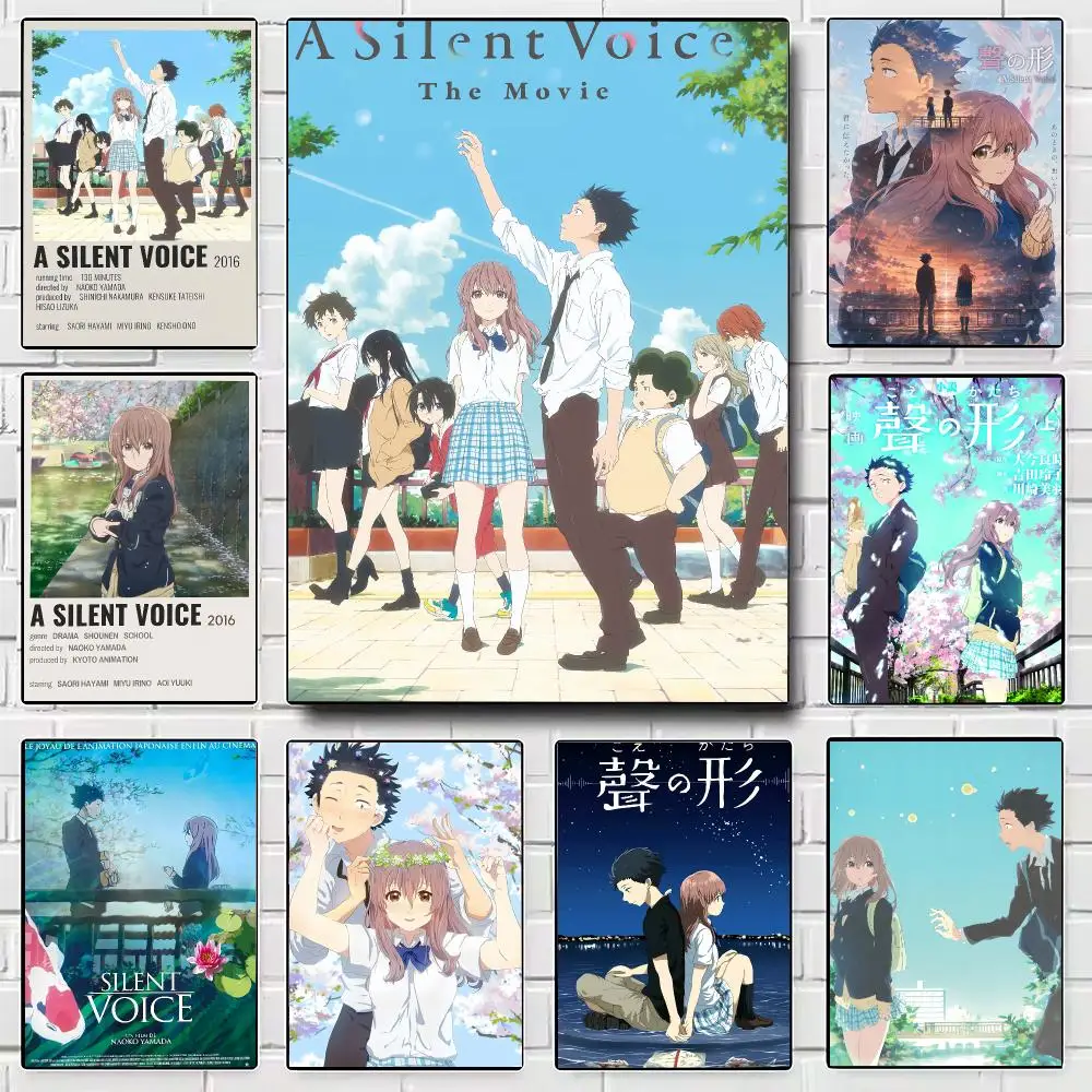Movie A Silent Voice Poster Modern Wall Art for Bedroom Living Room Cafe Bar Aesthetic Home Decor Gift