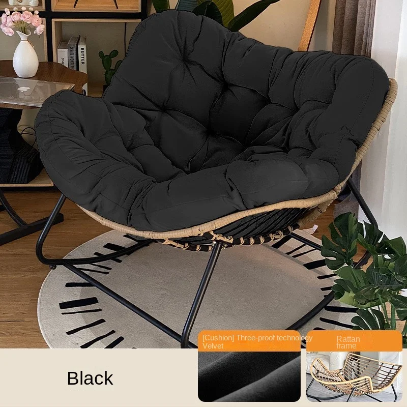 Realife – chaise à bascule en rotin tissé, sac souple et confortable pour s'asseoir ou couché, chaise à bascule paresseuse, balcon, usage domestique, en fer forgé