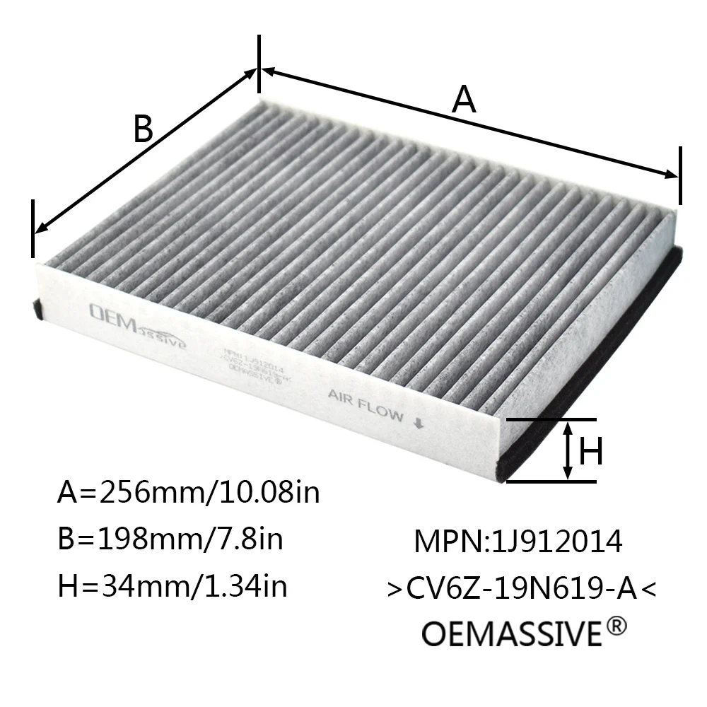 2x Car Accessories Pollen Cabin Air Conditioning Filter For Ford C-Max Escape Kuga Focus 3 Lincoln MKC Volvo V40 AV6N-19G244-AA