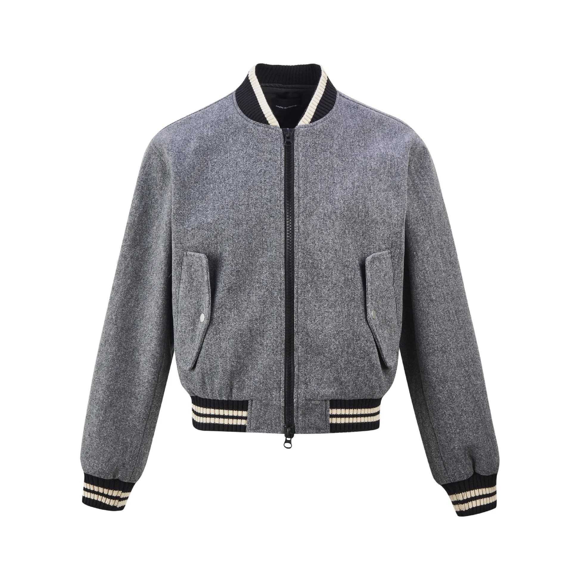 MADE EXTREME Woolen Bomber Jacket Three-dimensional Varsity Jacket Men