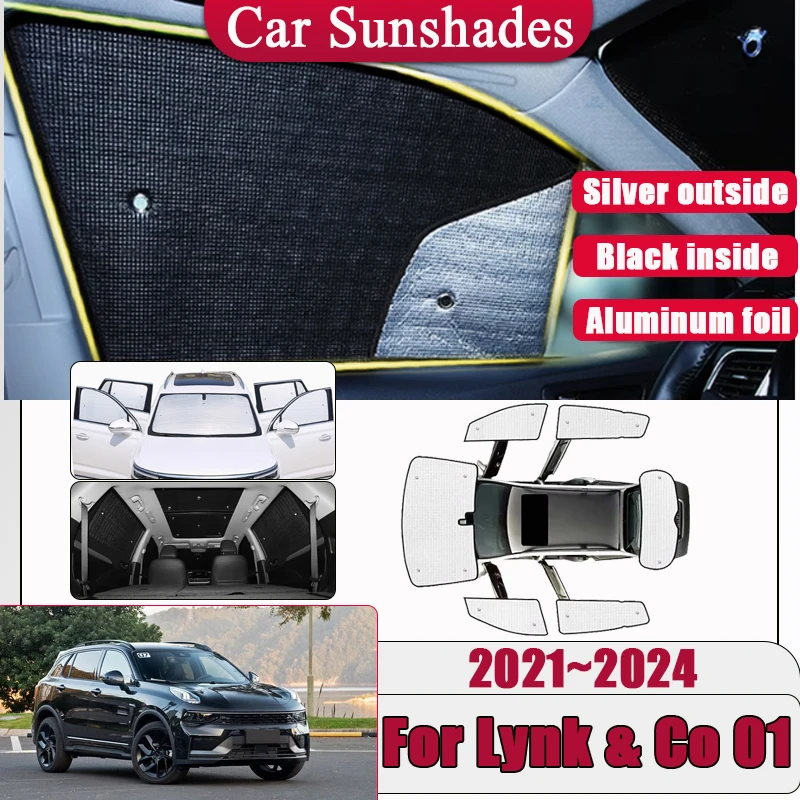 

Anti-UV For Lynk & Co 01 CX11 2021 2022 2023 2024 Auto Full Surround Sunshade Side Window Visor Car Heat insulation Accessories