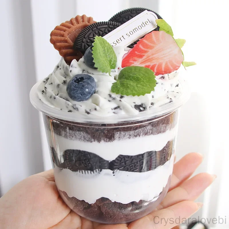 2pcs Bobo Cup Cake Stall Model Dessert Cup Simulation YoguPrt Hug Cup photography Props Decoration view 5