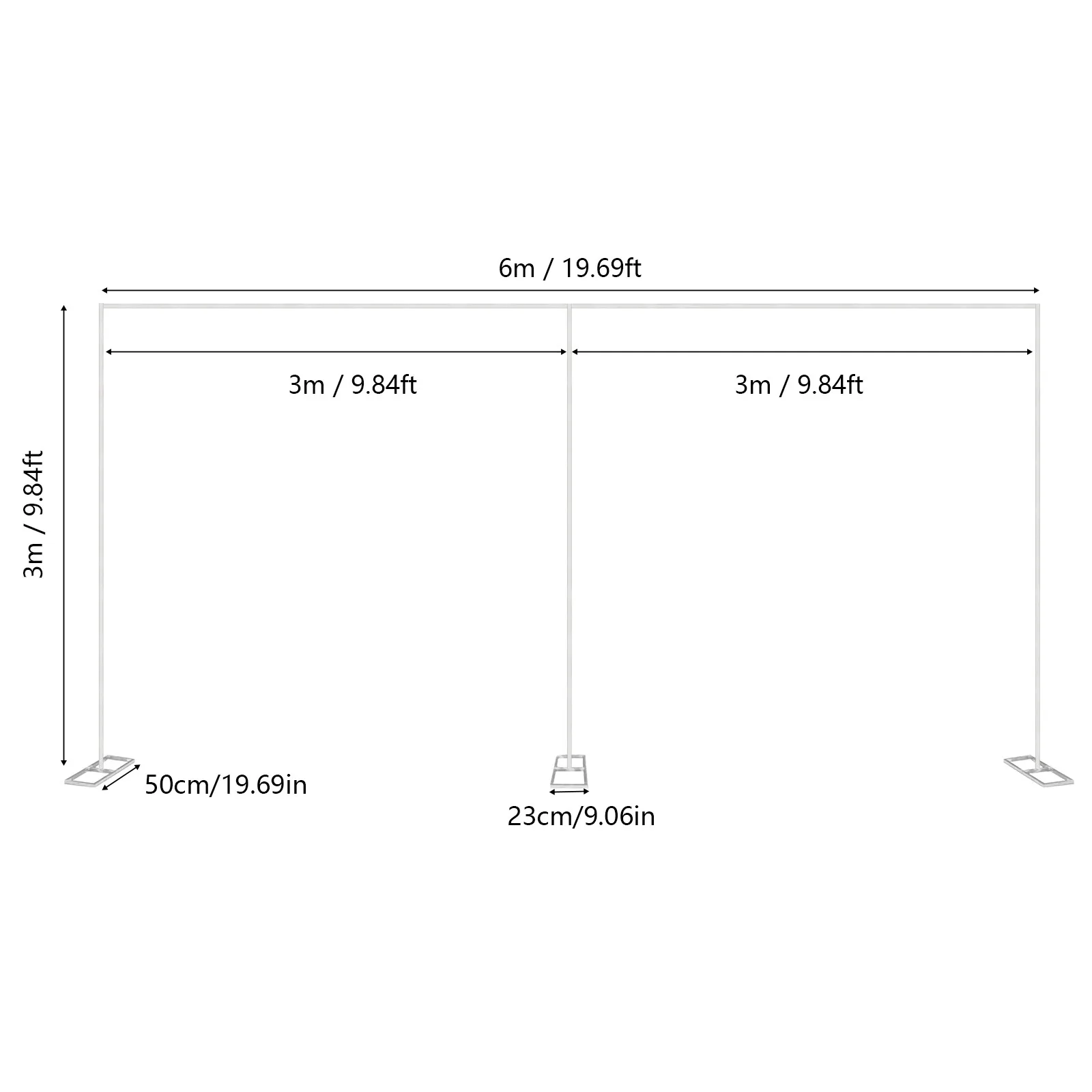 20x10ft Heavy Duty Backdrop Stand Kit - Wedding Event Carbon Steel Pipe Frame with Weighted Base for Weddings, Birthday Parties, Christmas Parties, Banquets, Anniversary Celebrations