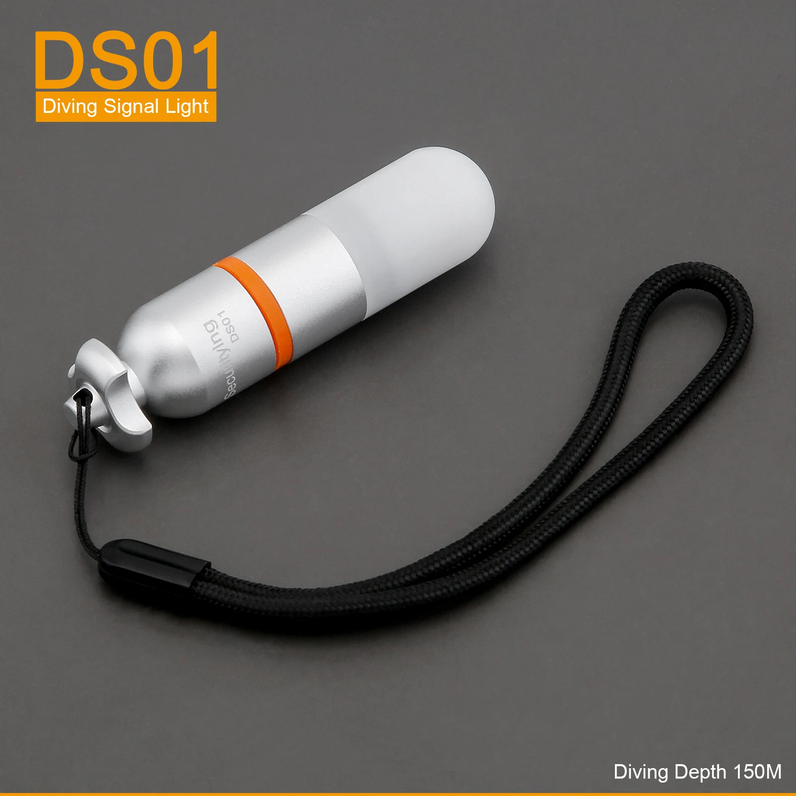 Secuitying DS01-baliza estroboscópica para buceo, luz de señal para buceo nocturno, marcador intermitente con batería AAA, 150M, bajo el agua