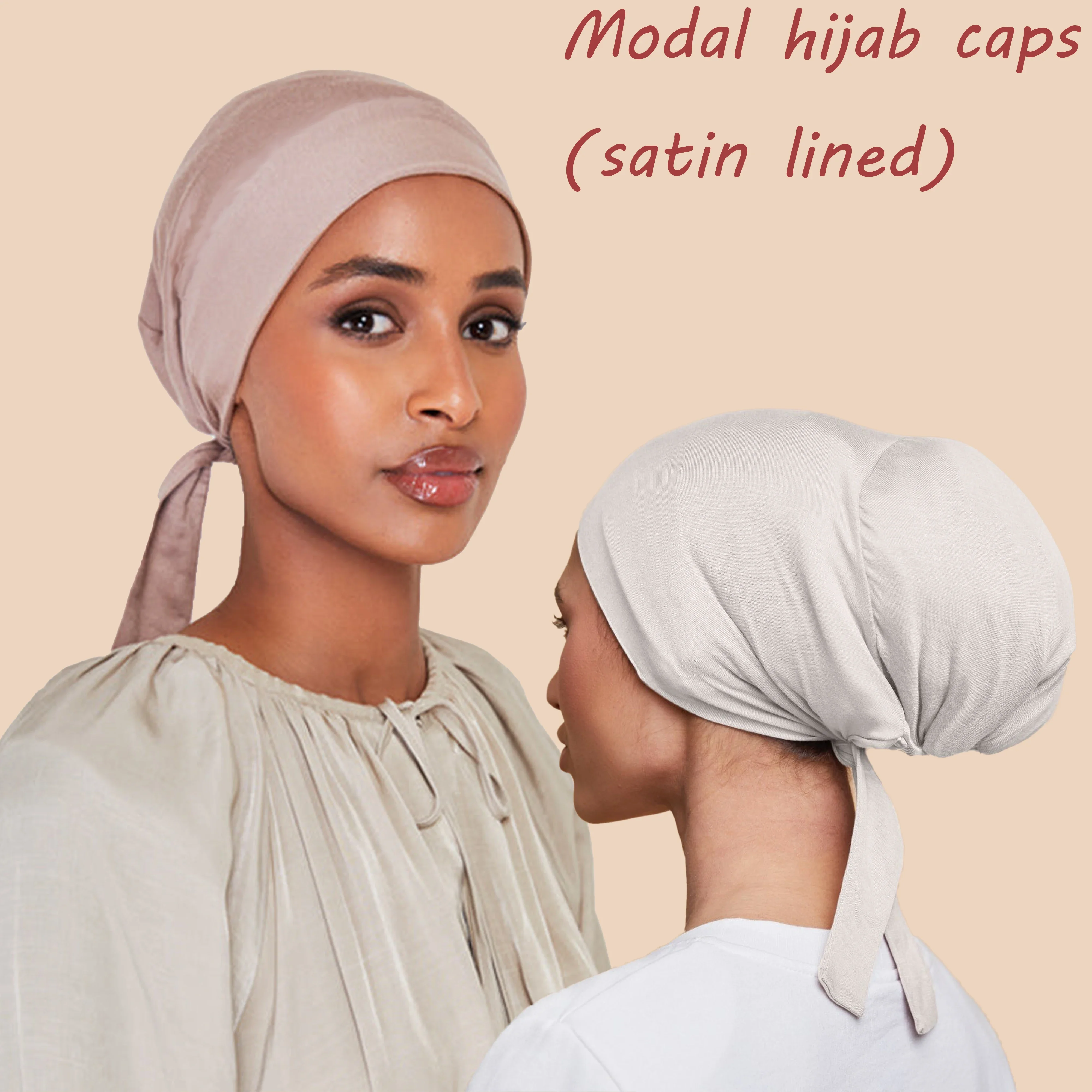 Muslim Bottom Hat Sateen Lined Fabric Modal Bottom Hat Silky Feeling Satin Lining Multicolour Choice Warm Elegant Beautiful