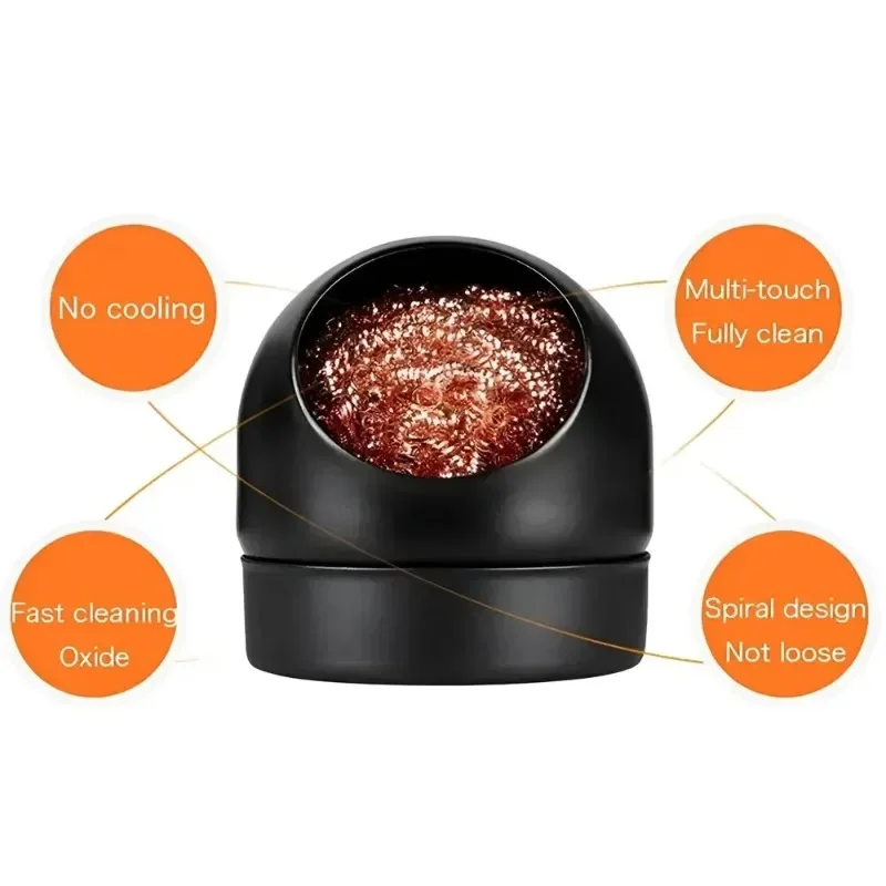 Metal Wire With Stand Set Welding Desoldering Soldering Solder Iron Tip Dross Cleaner Cleaning Steel Ball Mesh Filter Tin Remove view 2