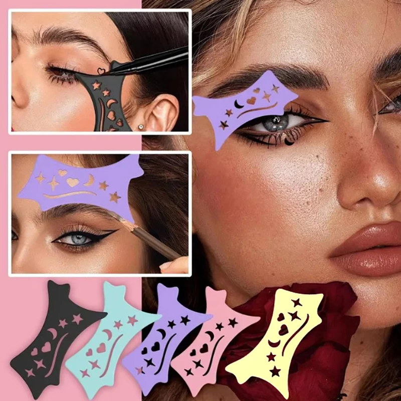 Eyeliner stencils gevleugelde tips siliconen eyeliner stencil modellen sjabloon vormgeven gereedschap wenkbrauwen sjabloon kaart oogmake-up tool