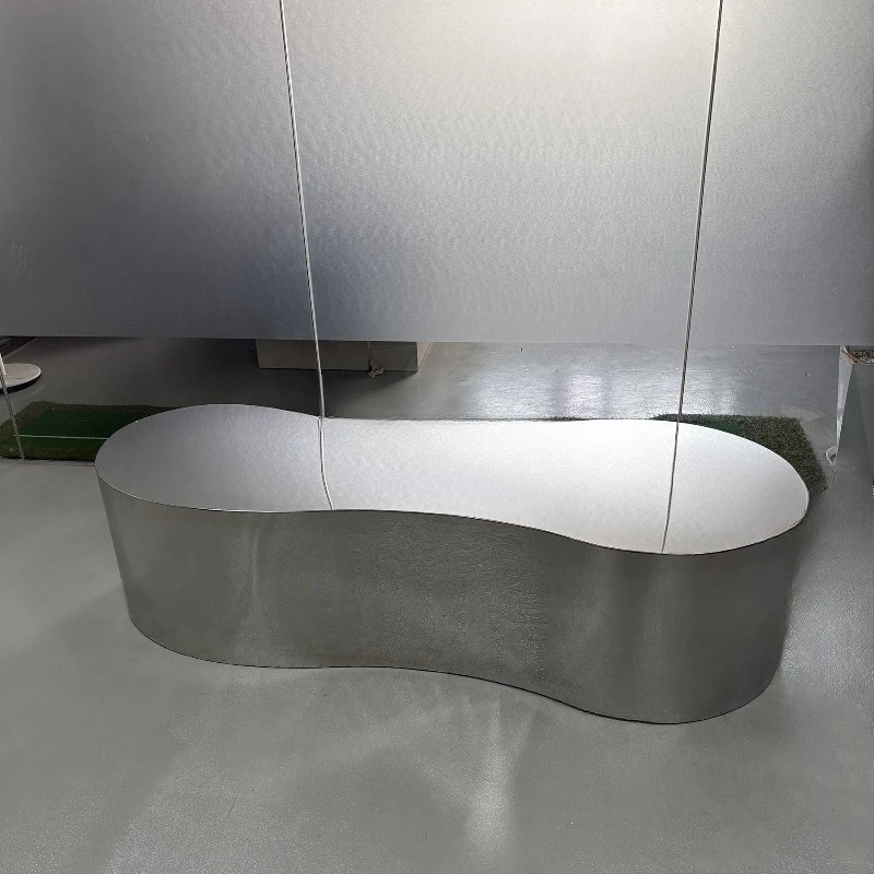 Stainless steel mirror color light luxury living room tea table art coffee table coffee table