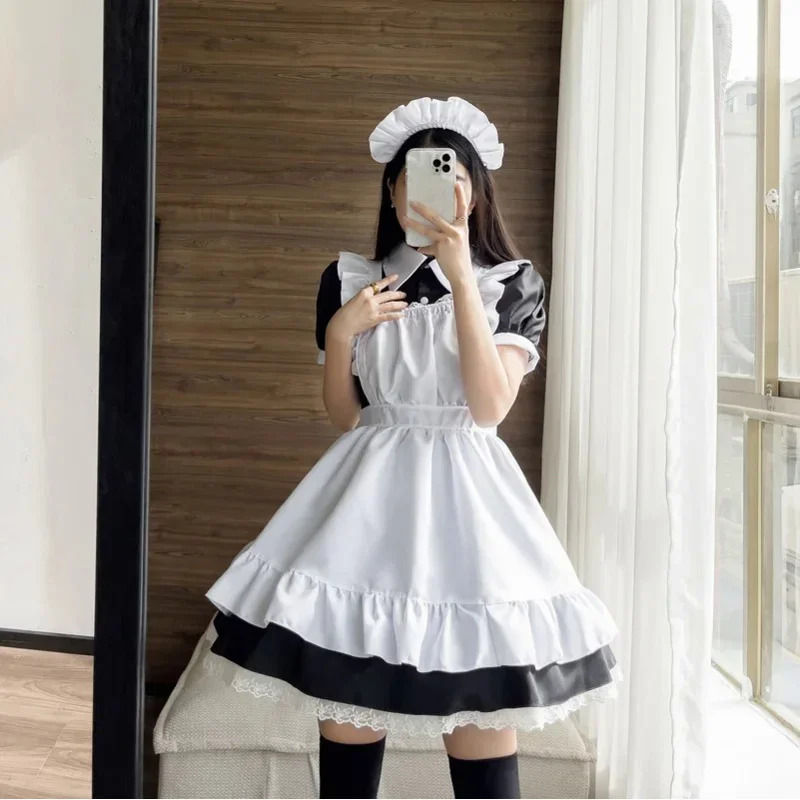 Cosplay Sexy café mucama juego de rol uniforme Kawaii paños para Lola chica de talla grande Cosplay mucama trajes de animales S-5XL