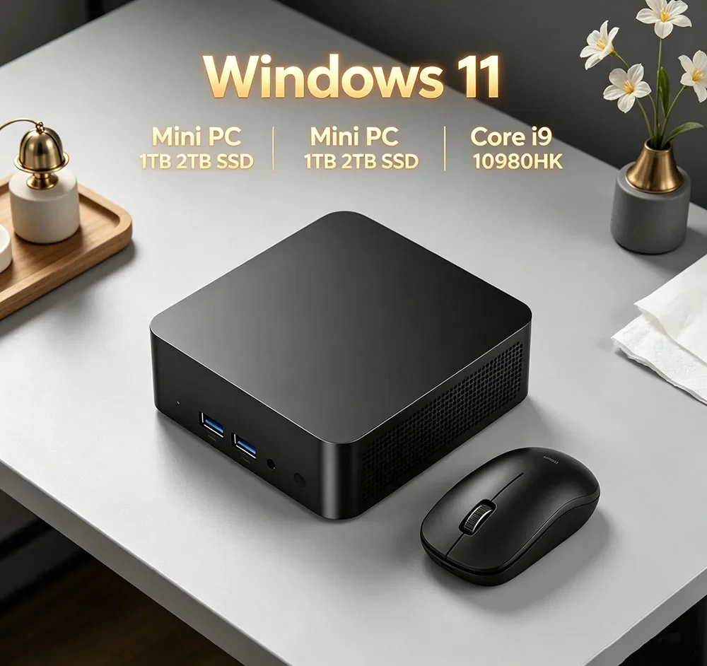 Swift Mini Gaming PC Windows 11 Pro 32GB RAM 1TB/2TB SSD BT5.2 WiFi6 4K HD Office Study Device 3 Years Warranty Core i9 10980HK