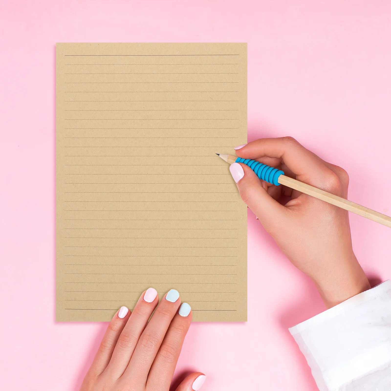 

50 Sheets Kraft Vintage Letter Paper Retro Lined Stationery Writing Paper for Letters Invitations and Notes Lined Stationery