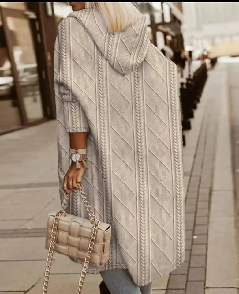 

Autumn Hoodies Women Clothing New Fashion Versatile Casual Loose Fitting Jacquard Long Sleeved Hooded Coat Y2k Clothes