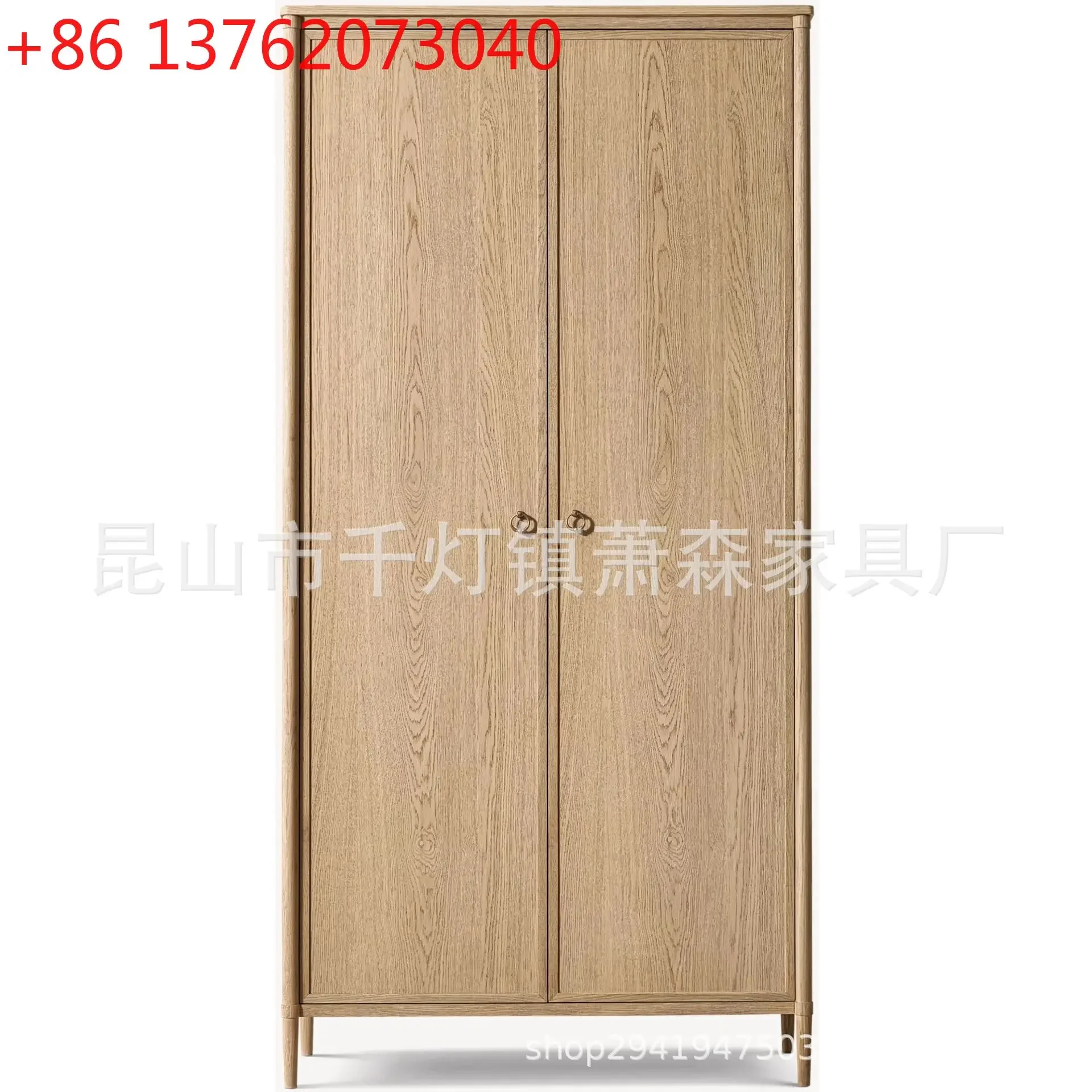 American solid wood glass cabinet living room simple retro display cabinet