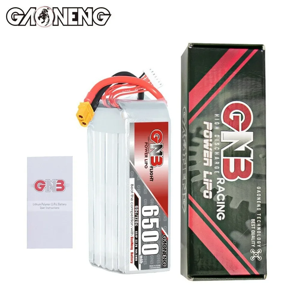 GNB High Energy 6500mAh 6S 22.2V 60C LiPo Battery For RC Car Model Boat Aircraft High Capacity Rechargeable Battery For Remote