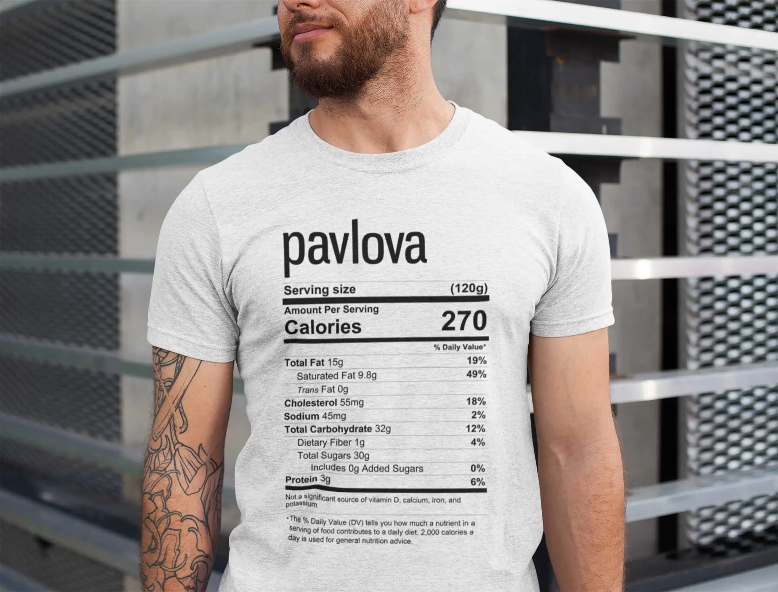 Pavlova Nutritional facts T Shirt Nutrition Label