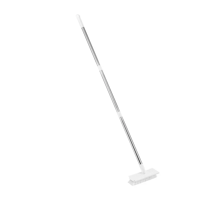 Household 2 in 1 Long-handled Floor Brush Hard-bristle Brush Toilet Bathroom Scrubbing Brush Tile Gap 360° Cleaning Broom