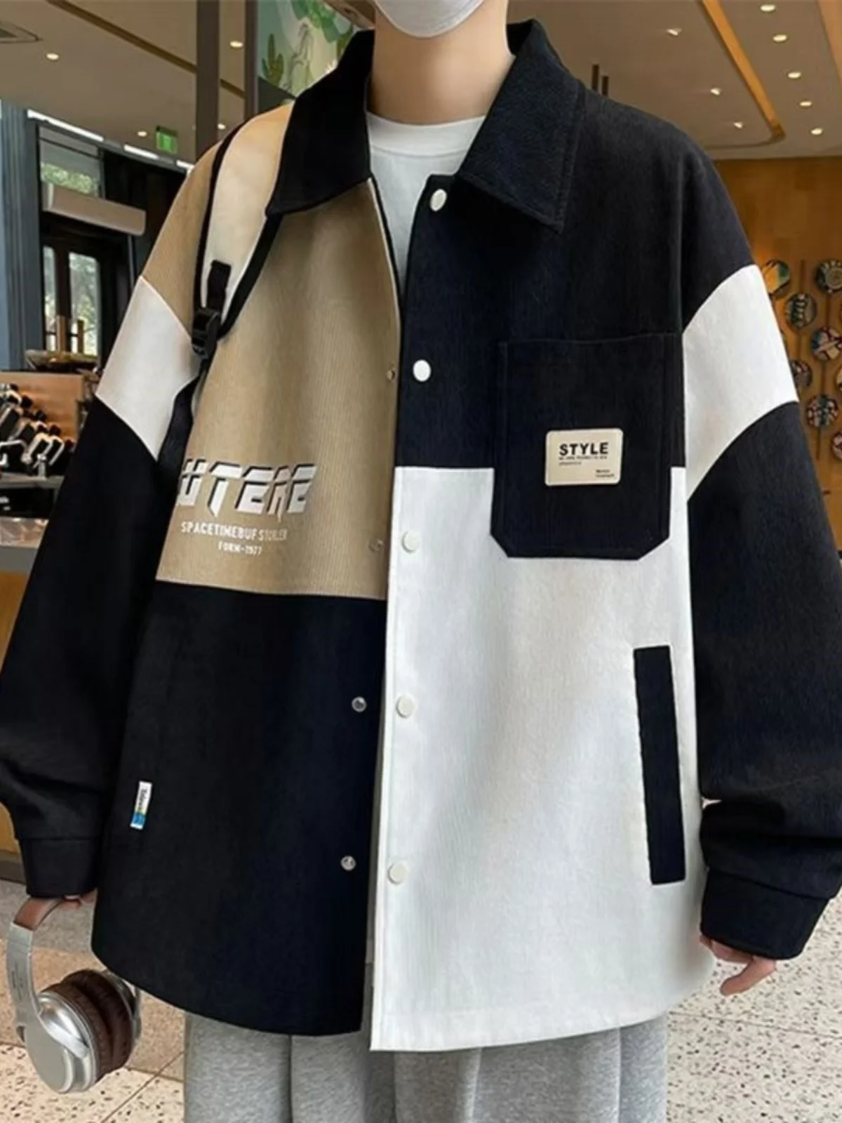 

Loose Casual Men's Workwear Jacket Retro Heavyweight Shirt Style Coat 300 Pounds Large Size Autumn Winter Fashion Outerwear