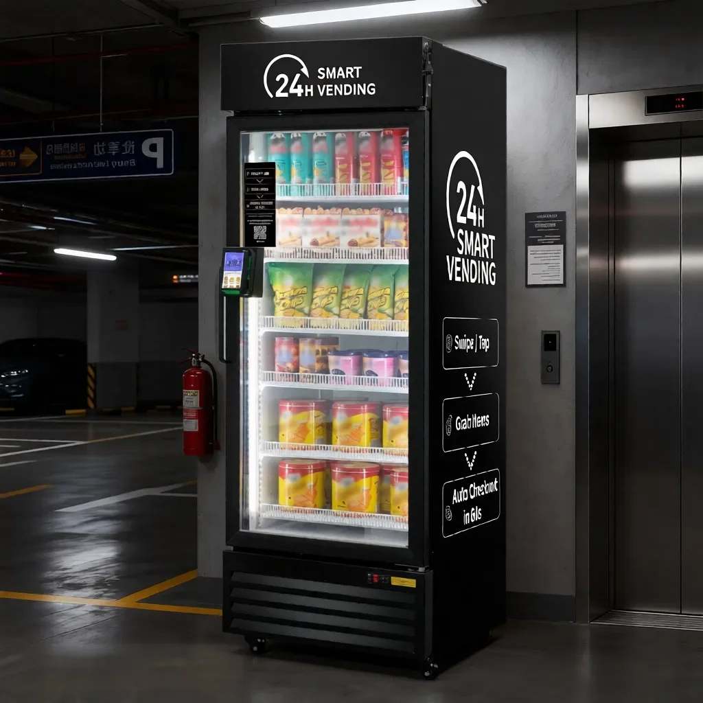 FOODLINE Beginner Campus Combo Vending Machine One Key Operation Adjustable Cooling Temp Small Business Unit