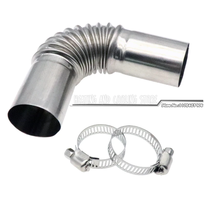 24mm Air Diesel Parking Heater Exhaust Pipe Connector W/Clamps Exhaust Tube Connector Elbow Pipe For Webasto Diesel Heater