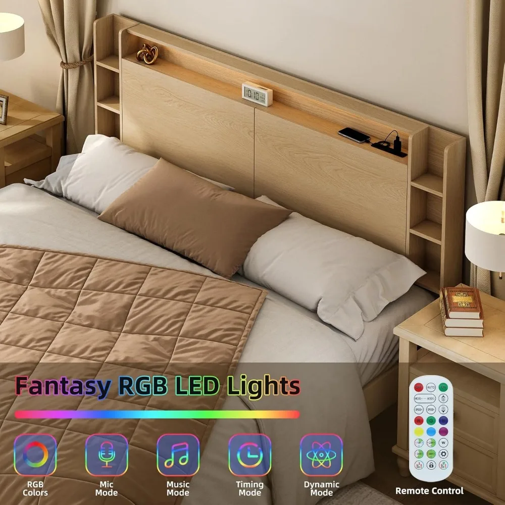 Wooden LED Storage Headboard 3
