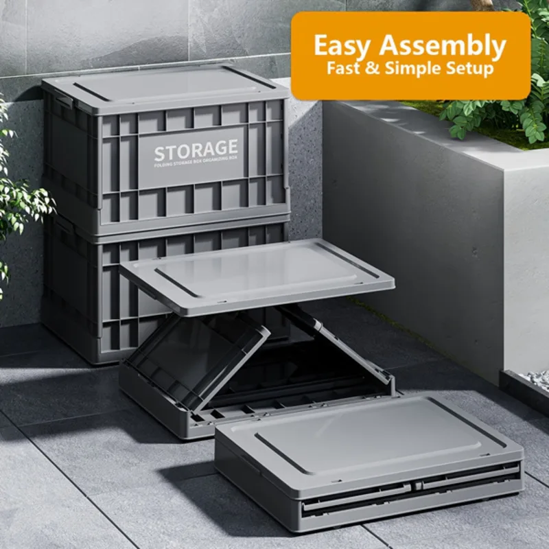 Almacenamiento plegable apilable de los tapas 44L para la organización al aire libre que acampa con las ruedas y los totalizadores