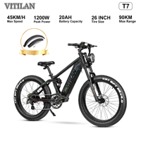 VITILAN T7 Adult Electric Bike Electrical Road Bicycle 48V 20Ah Fatbike MTB E-bike 26\